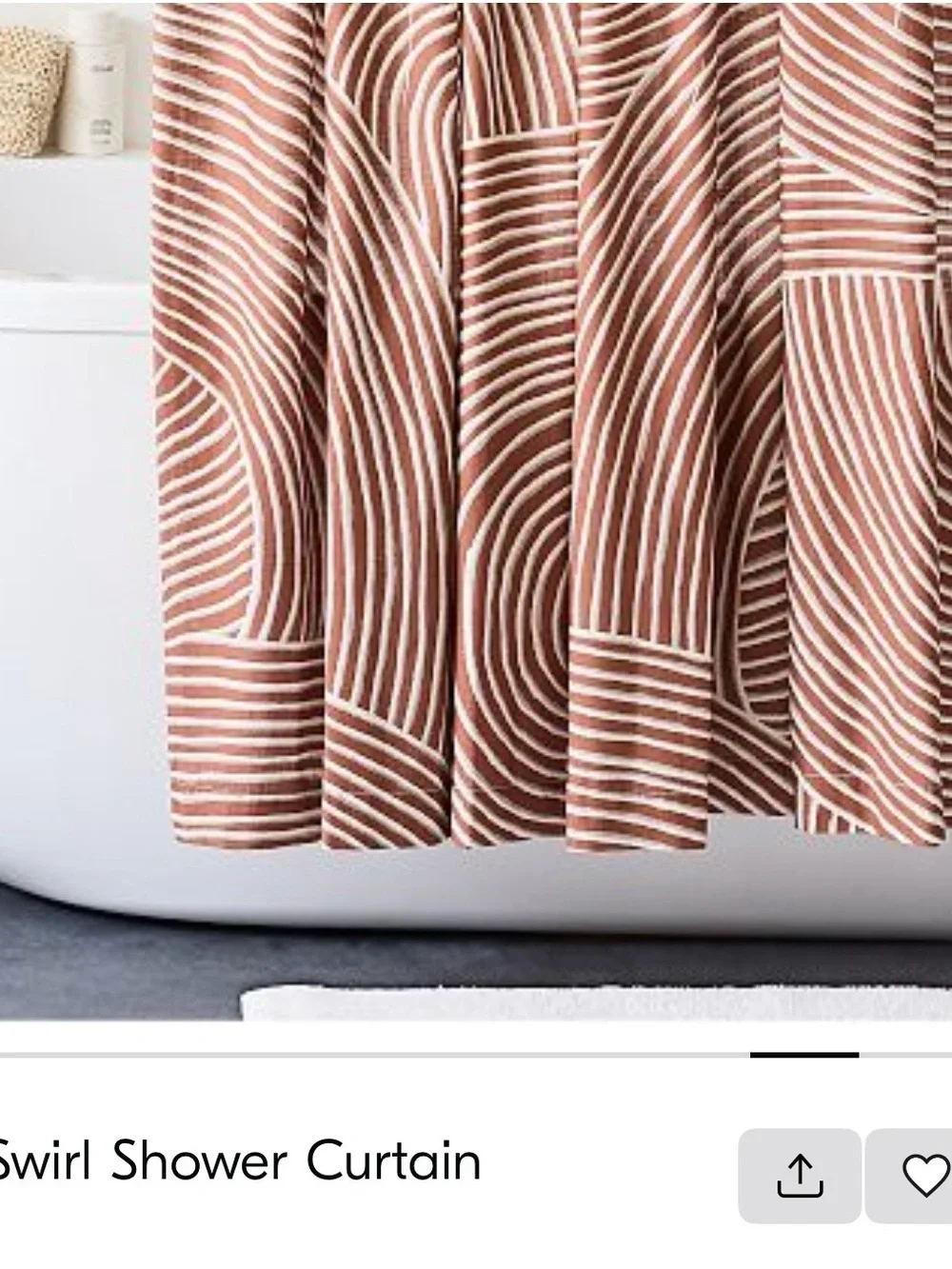 West Elm Blush Swirl Shower Curtain